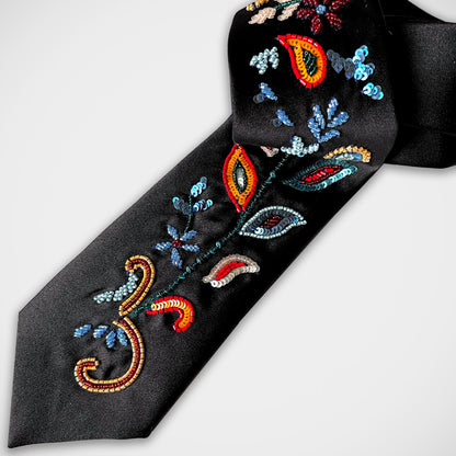 'Limited Edition Beaded Black' Tie