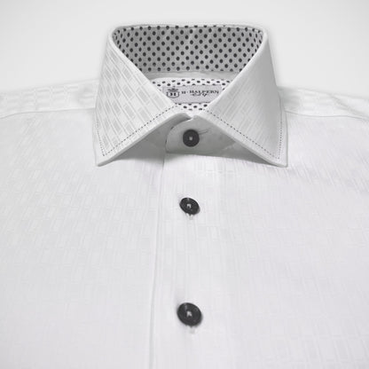 'Geometric White-on-White' Sport Shirt