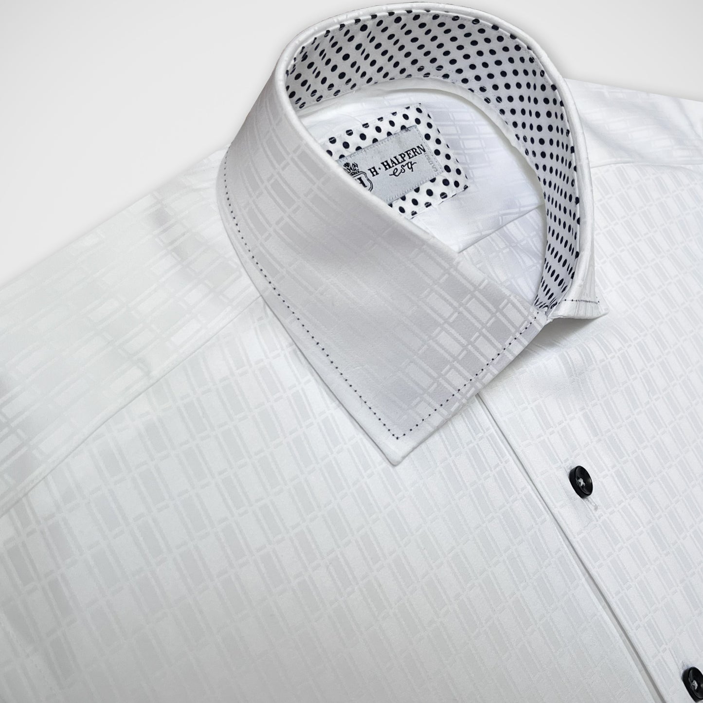 'Geometric White-on-White' Sport Shirt