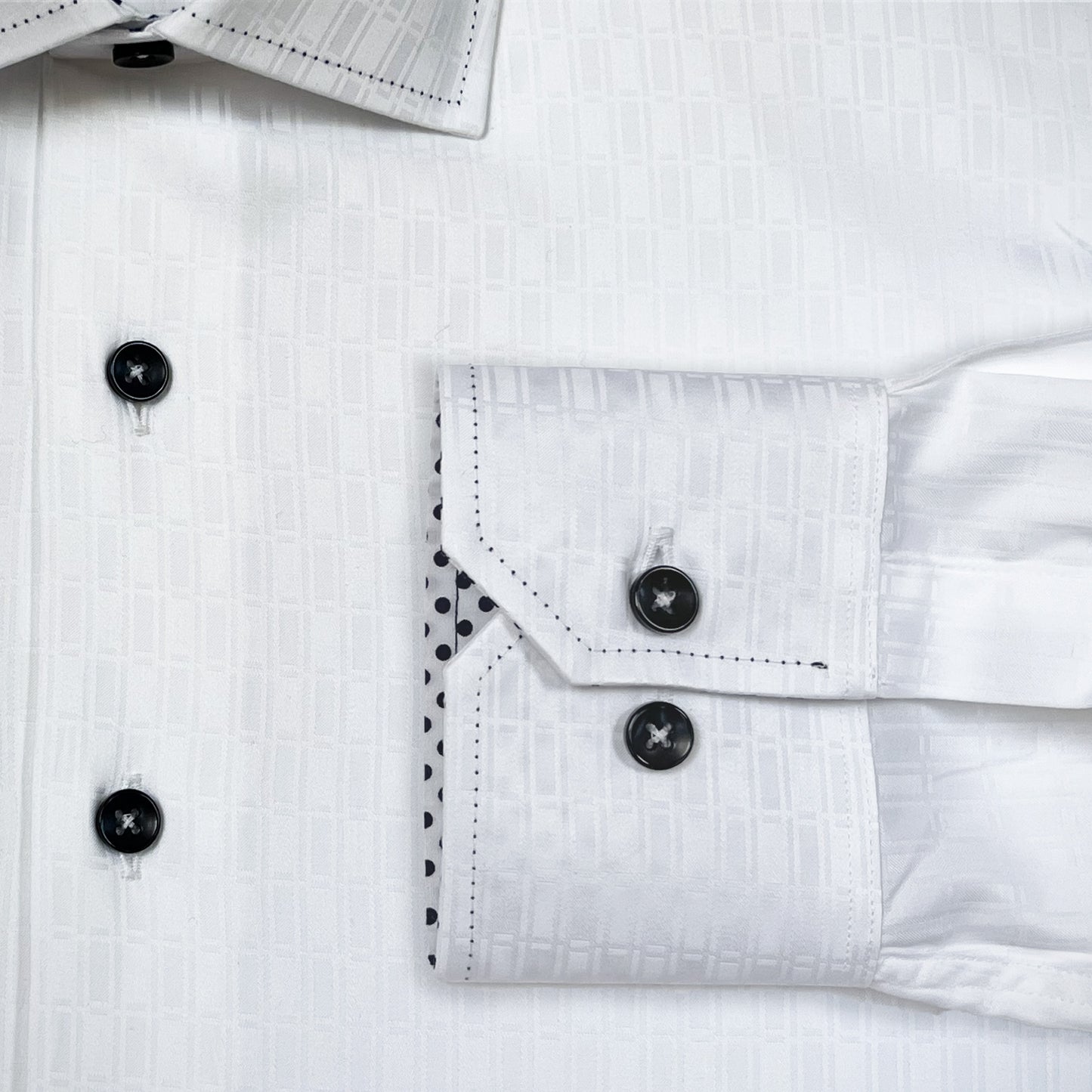 'Geometric White-on-White' Sport Shirt