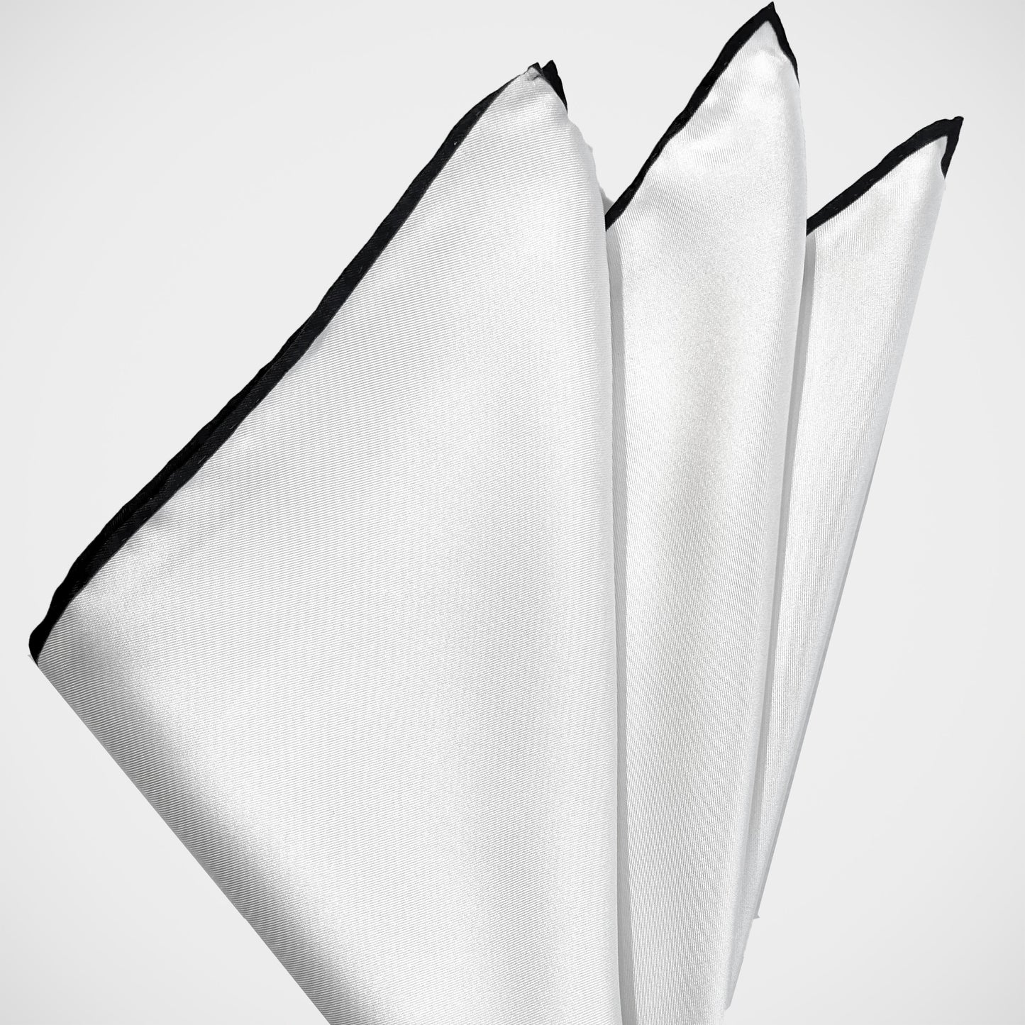 'White with Black Trim’ Pocket Square