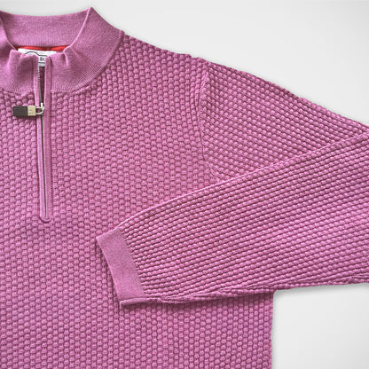 'Zip Mock - Magenta' Sweater