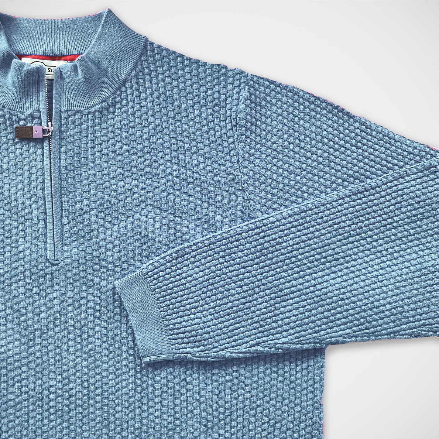 'Zip Mock - Sky' Sweater