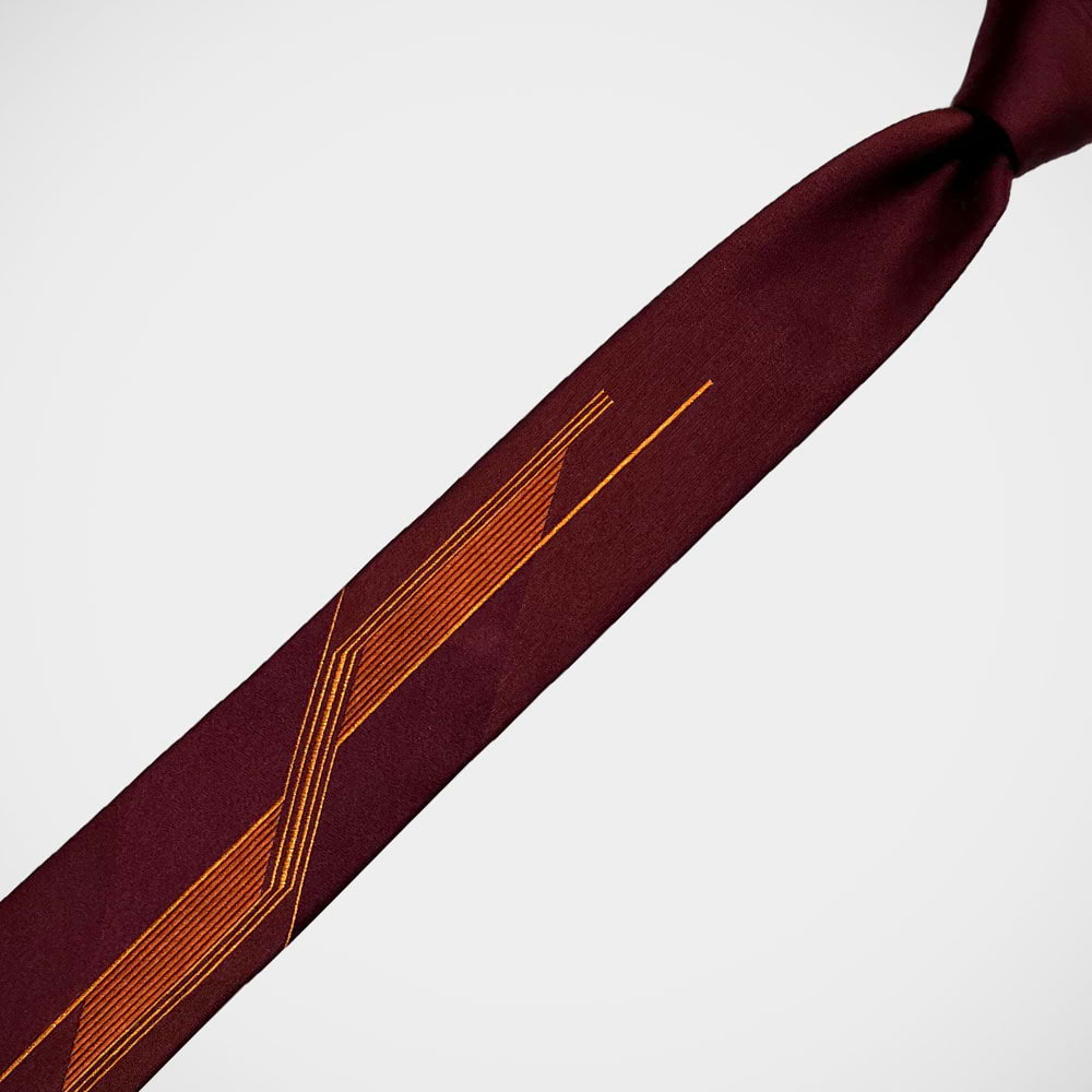 'Art Deco Burgundy Skinny ' Tie
