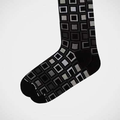 'Squares on Black' Socks