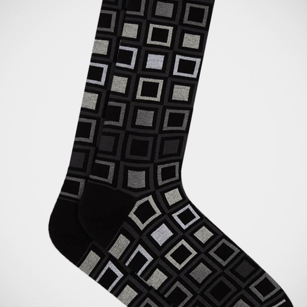 'Squares on Black' Socks