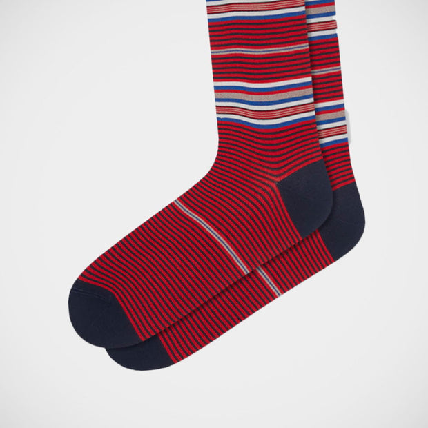 'Stripes in Red and Navy' Socks