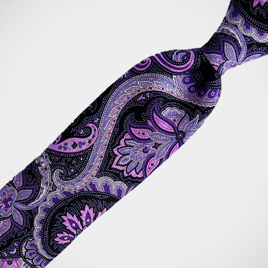 'Black and Purple Paisley' Tie