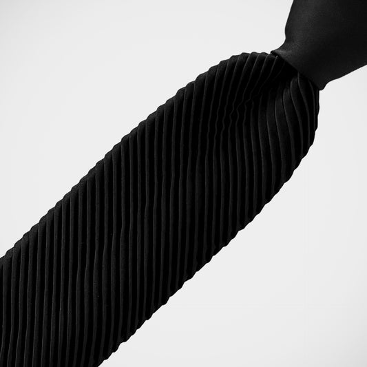 'Black Pleated Formal' Tie