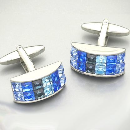 'Crystals in Blues’ Cufflinks