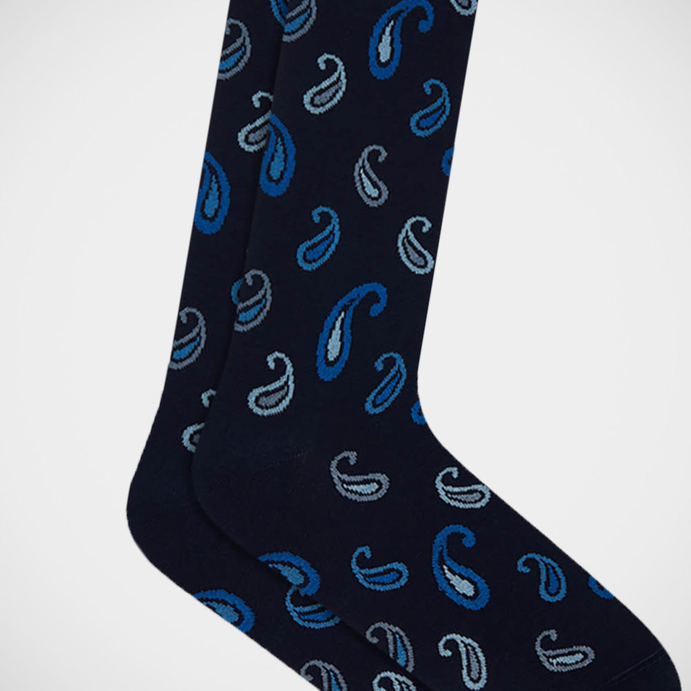 'Paisleys on Blue' Socks