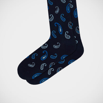 'Paisleys on Blue' Socks