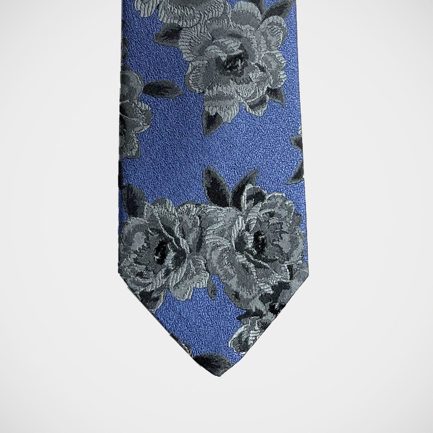 'Blue with Silver Floral' Tie