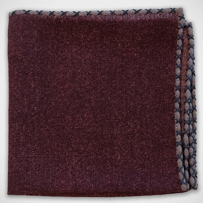 'Hand-stitched Burgundy Wool' Pocket Square