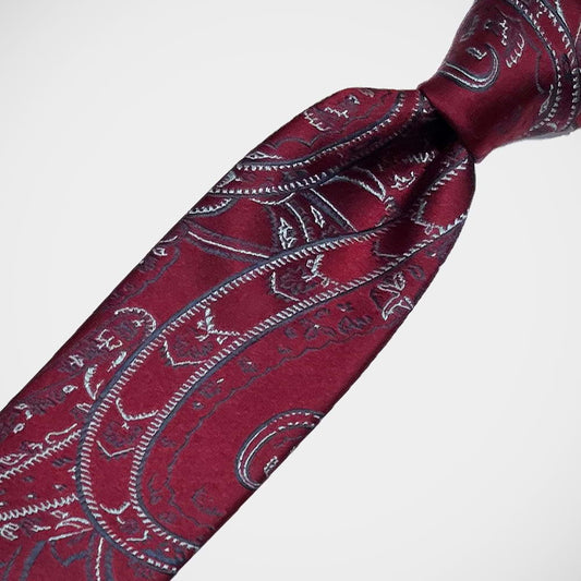 'Paisley on Red Satin' Tie