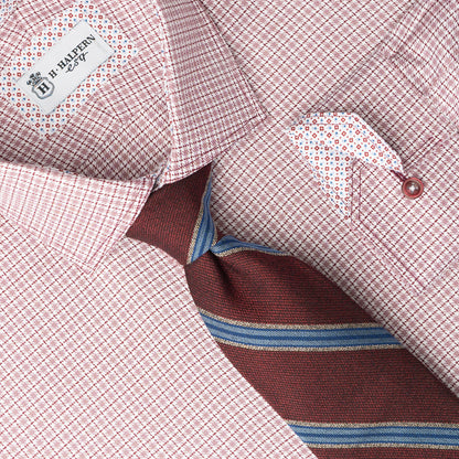 'Maroon Micro-Check' Sport Shirt