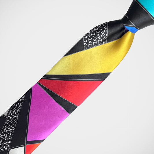 'Colour Block on Black' Tie