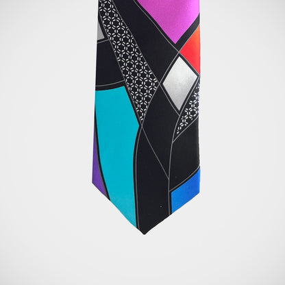 'Colour Block on Black' Tie