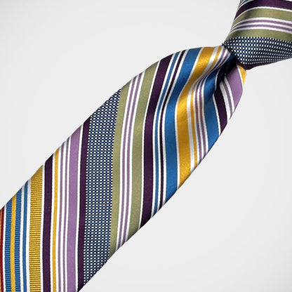 'Bold Gold & Plum Stripe' Tie