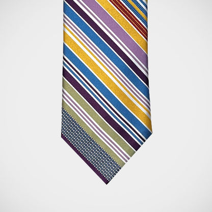 'Bold Gold & Plum Stripe' Tie