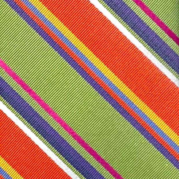 'Orange & Green Bold Stripe' Tie
