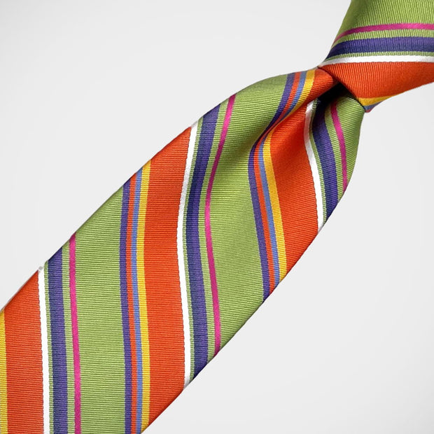 'Orange & Green Bold Stripe' Tie