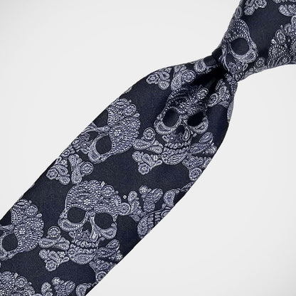 'Skulls on Navy' Tie