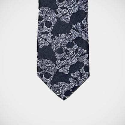 'Skulls on Navy' Tie