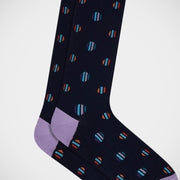 'Striped Circles on Navy' Socks