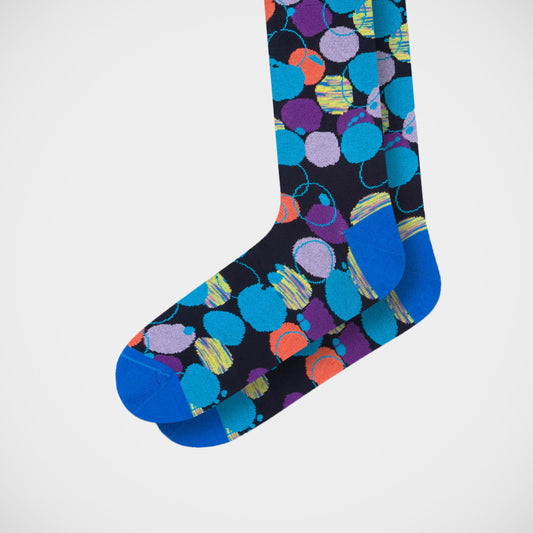 'Soap Bubbles on Navy' Socks