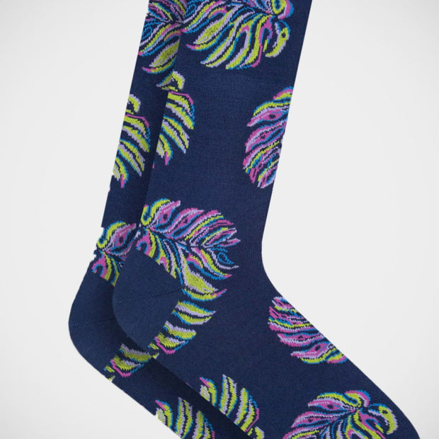 'Feathers on Blue' Socks
