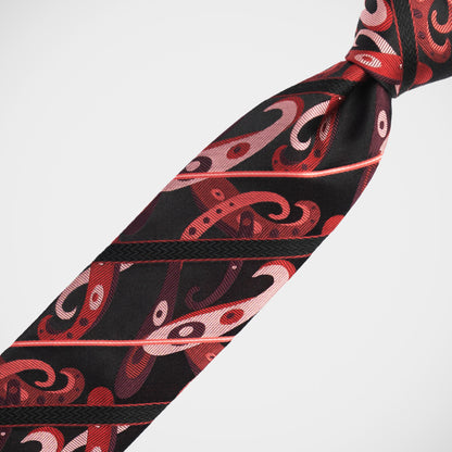 'Paisley and Stripe on Black' Tie