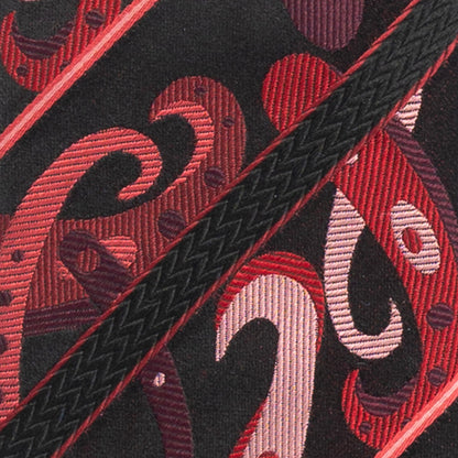 'Paisley and Stripe on Black' Tie