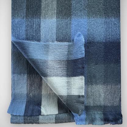 'Blue Tonal Check' Scarf
