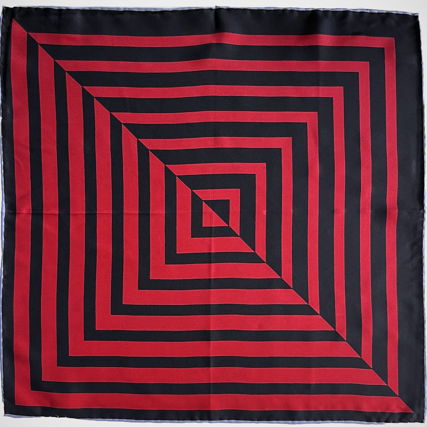 ‘Red and Black Stripe’ Pocket Square