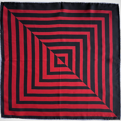 ‘Red and Black Stripe’ Pocket Square