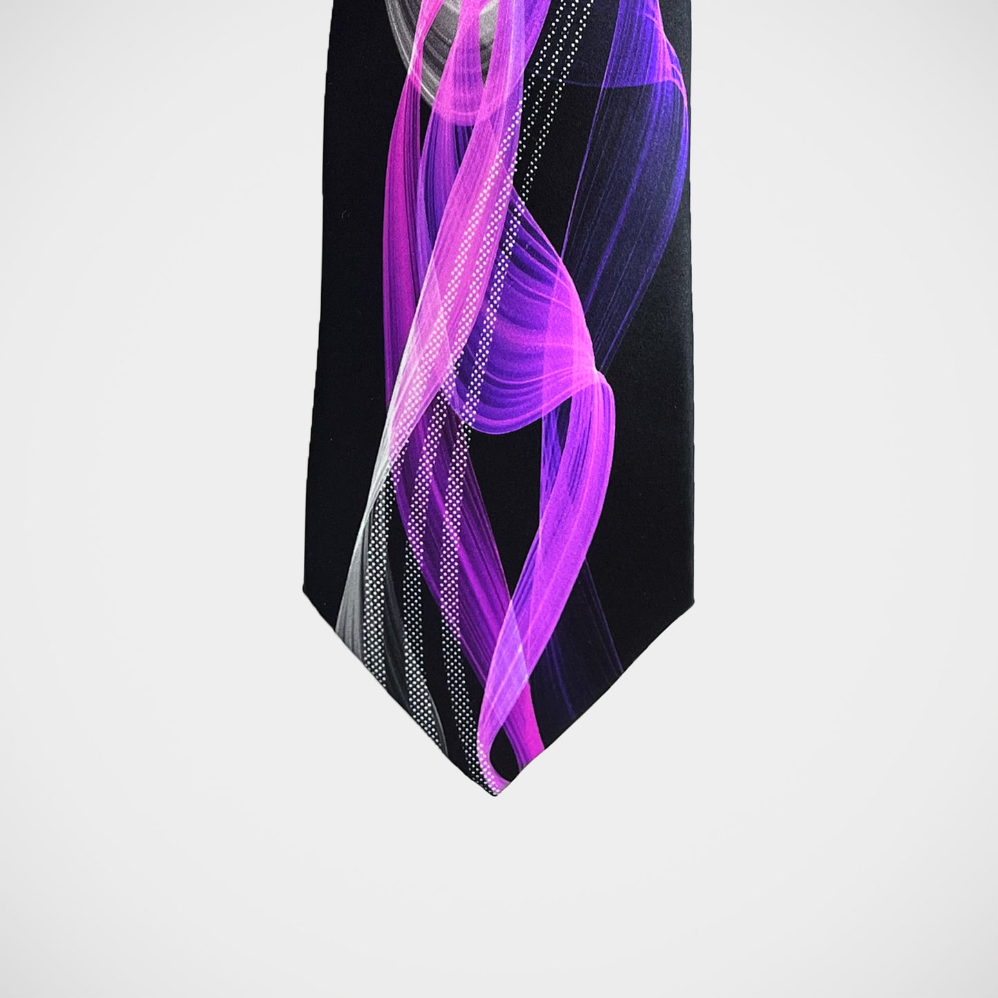 'Purple Swirls on Black' Tie