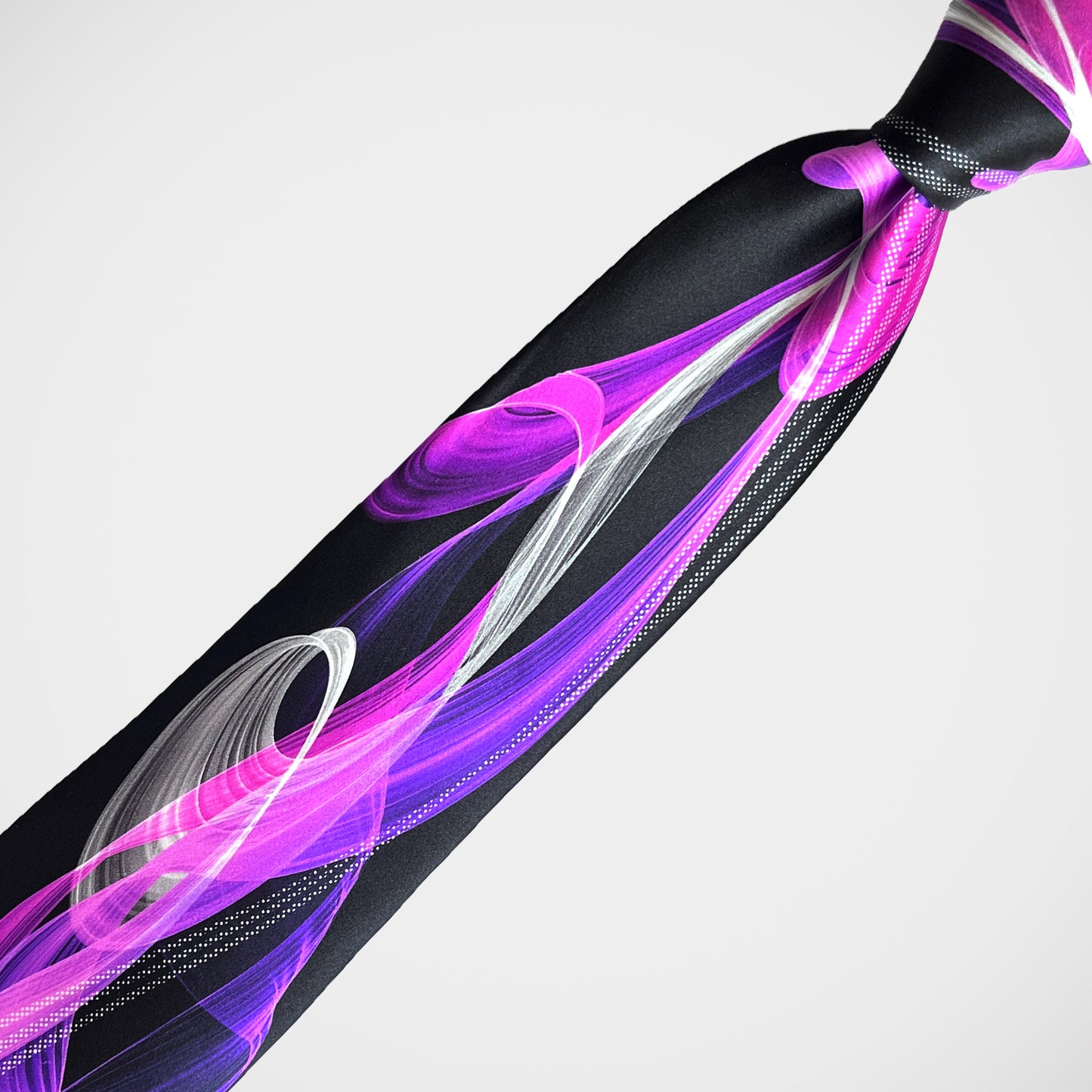 'Purple Swirls on Black' Tie