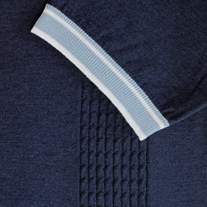 'Two-Tone Ink Blue Polo' Short Sleeve Shirt