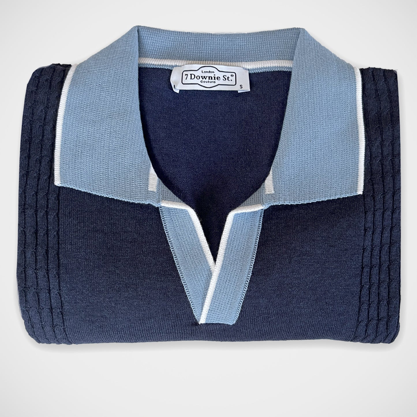 'Two-Tone Ink Blue Polo' Short Sleeve Shirt