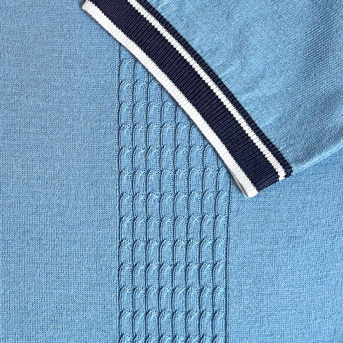 'Two-Tone Light Blue Polo' Short Sleeve Shirt