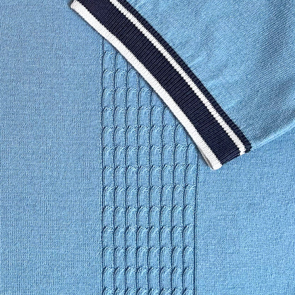 'Two-Tone Light Blue Polo' Short Sleeve Shirt