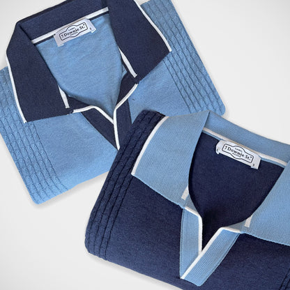 'Two-Tone Light Blue Polo' Short Sleeve Shirt