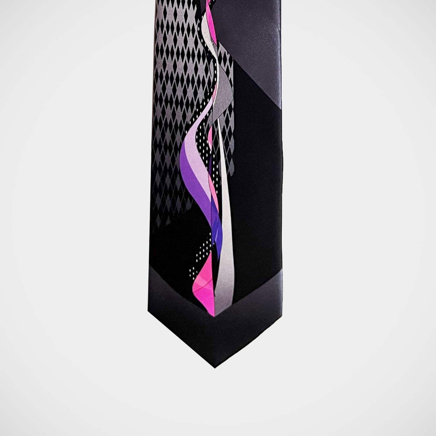 'Purple Ribbon on Black' Tie