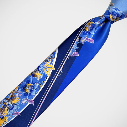 'Yellow Floral on Blue' Tie