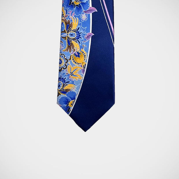 'Yellow Floral on Blue' Tie
