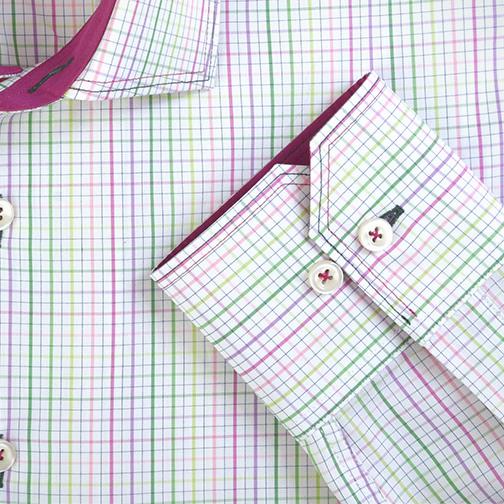 H. Halpern Esq. 'Spring Check' Dress Shirt cuff