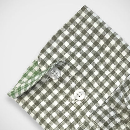 'Green Ginham' Linen Sport Shirt