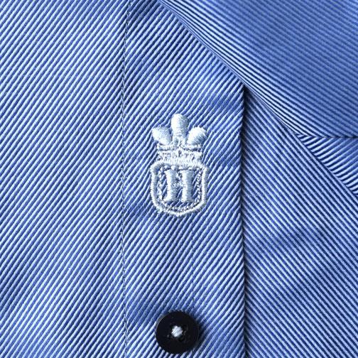 Blue tonal dress shirt logo