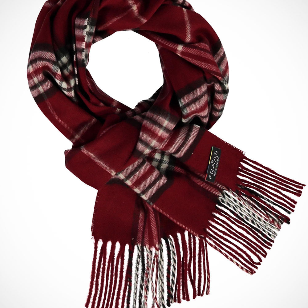 'Classic Check - Burgundy' Scarf